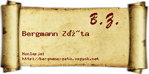 Bergmann Zéta névjegykártya